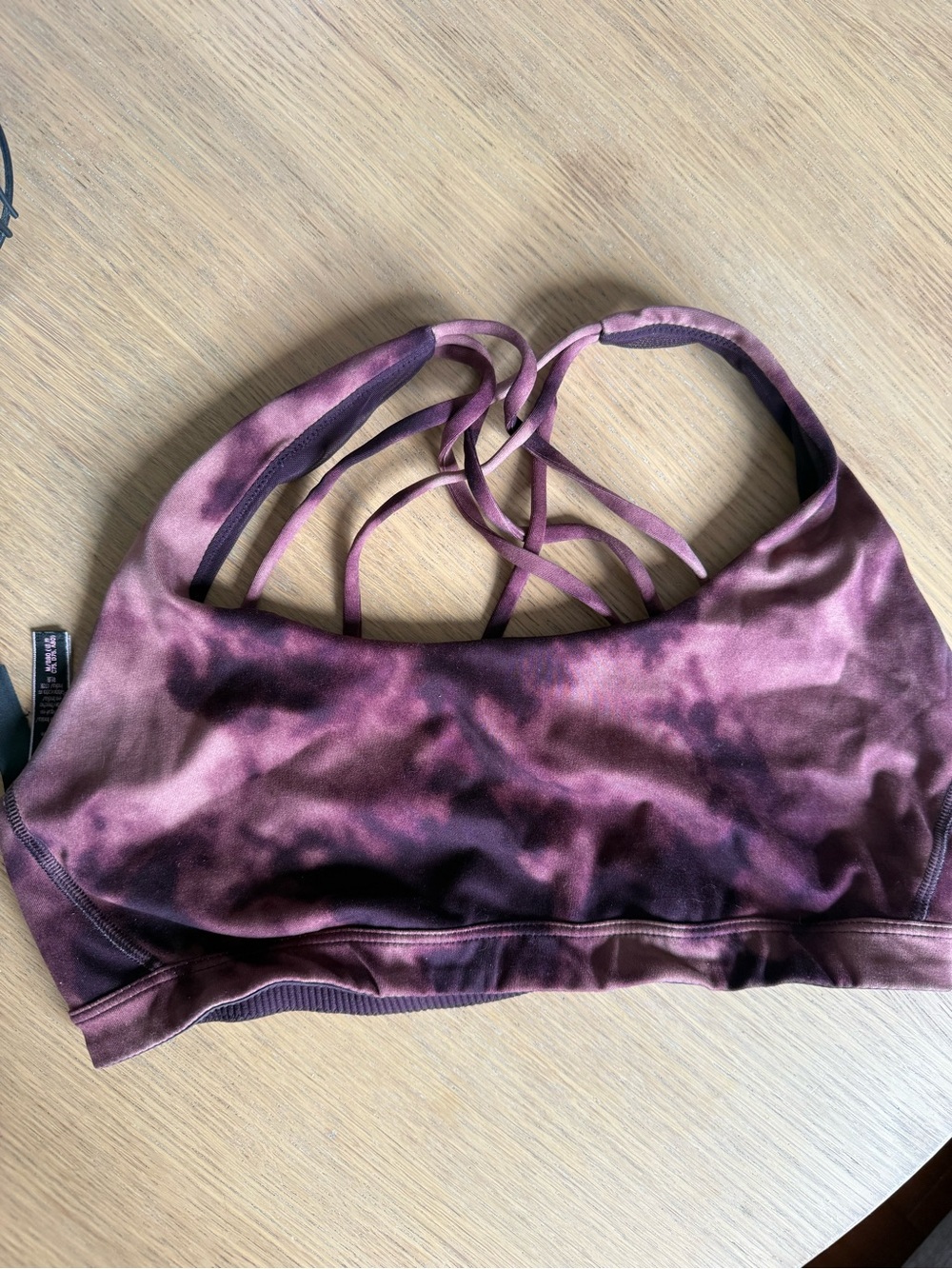 Victoria's Secret Mauve and Dark Plum Tie-Dye Strappy Sports Bralette